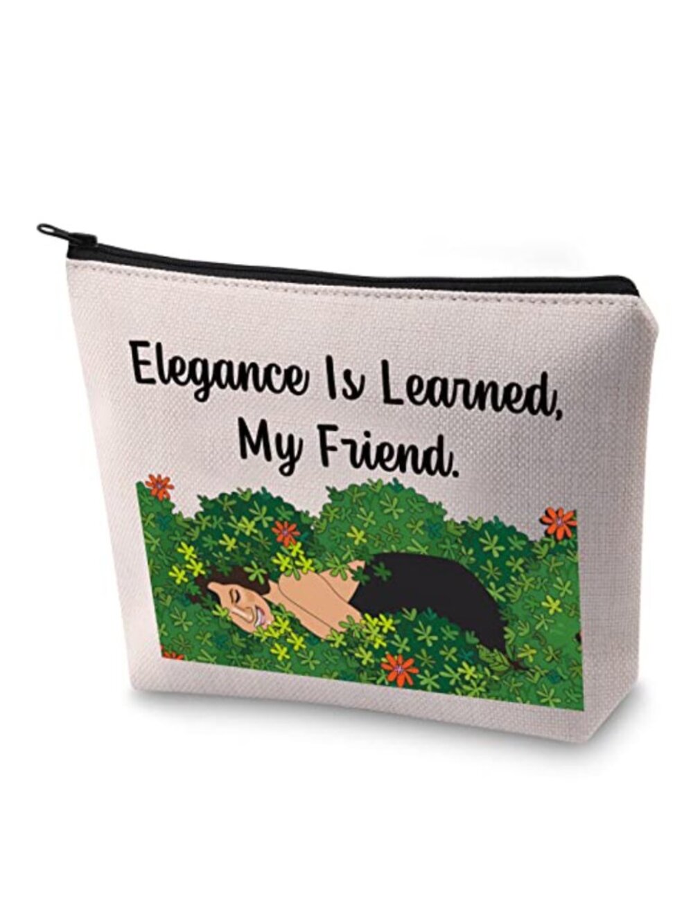 Elegance Is Learned Makeup Bag Polyester Vintage Cosmetic Pouch
